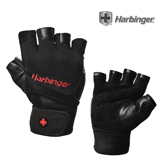 【HARBINGER】#1140-男款 黑色 重訓健身用專業護腕(PRO WRISTWRAP MEN GLOVES)