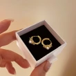 【CReAM】Dinah銀鍍14K金色迷你珍珠鑽飾圓圈女耳環(新年 過年 送禮 禮物)