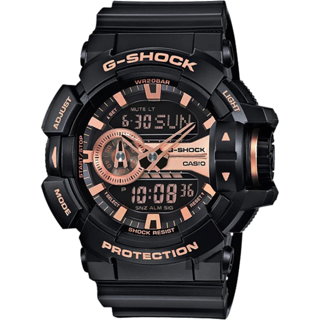 CASIO 卡西歐 G-SHOCK 人氣經典紅黑雙顯手錶(G