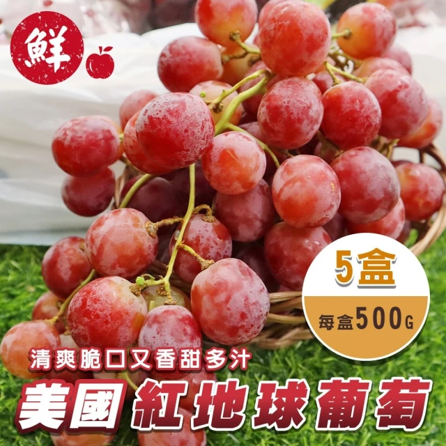 WANG 蔬果 美國紅地球葡萄500gx3盒(500g/盒)