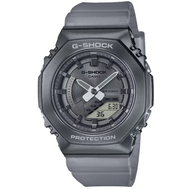 CASIO 卡西歐 卡西歐G-SHOCK 雙顯運動金屬電子錶-灰(GM-S2100MF-1A 台灣公司貨)