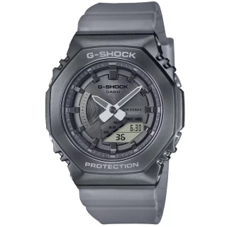 【CASIO 卡西歐】卡西歐G-SHOCK 數位雙顯金屬電子錶-古銅金(GM-S110PG-1A 台灣公司貨)