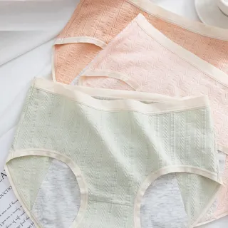 【Porabella】生理防漏褲 日系可愛素面馬卡龍色內褲 透氣舒適可愛內褲 女生內褲 UNDERWEA