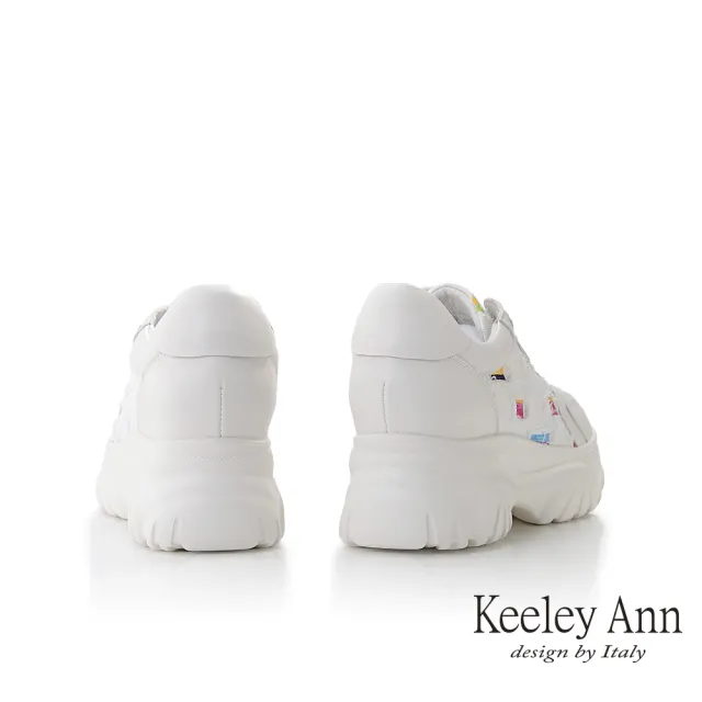 【Keeley Ann】單寧綁帶老爹鞋(米白色376787432-Ann系列)