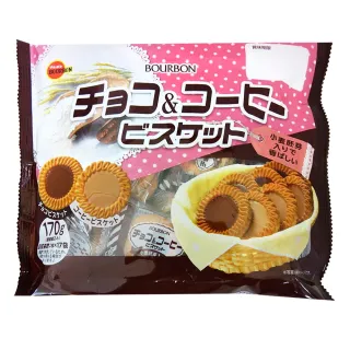 【Bourbon 北日本】巧克力風味&咖啡風味餅乾家庭包 163.2g