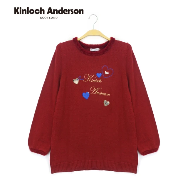 Kinloch AndersonKinloch Anderson 圓領圖騰刺繡針織上衣 金安德森女裝(KA0769042 紅)