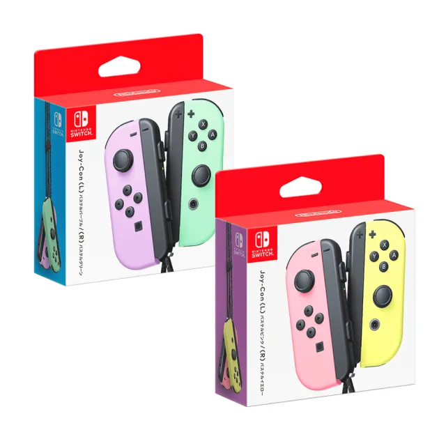 Nintendo 任天堂】原廠Switch Joy-con控制器手把-粉黃/紫綠(台灣公司貨