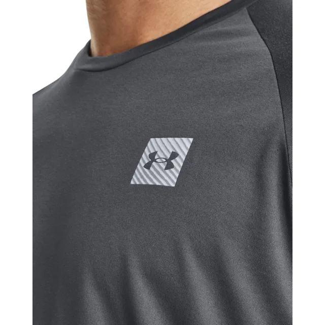 【UNDER ARMOUR】UA 男 Tech Prt Fill 長T-Shirt_1379782-012(桃灰色)