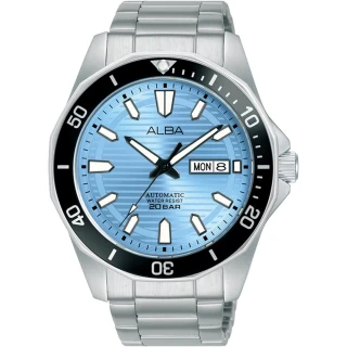 【ALBA】Mechanical 運動機械腕錶 43mm 冰藍(Y676-X063F／AL4459X1)