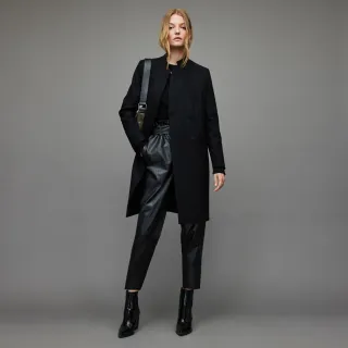 【ALLSAINTS】SIDNEY 羊毛混紡單排扣中長版羊毛大衣 WO189V(常規版型)