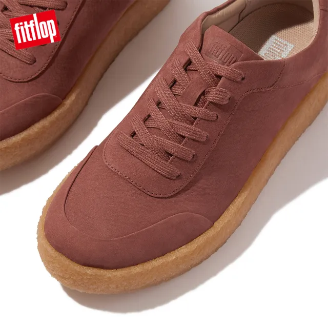 【FitFlop】RALLY TUMBLED-NUBUCK CREPE SNEAKERS百搭繫帶休閒鞋-女(土棕色)