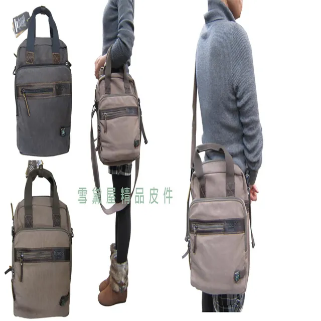 【TROOP】斜側包英國品牌經典帆布手提肩背斜側萬用 100%全棉手工(義大利原皮革耐磨耐用帆 