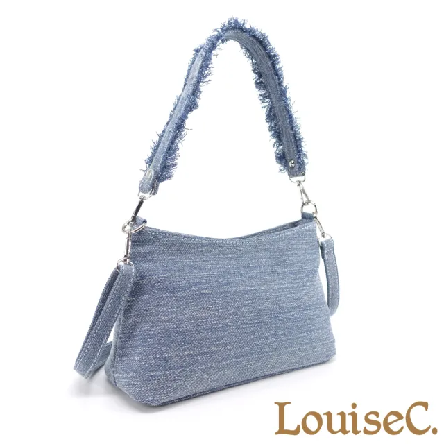 【LouiseC.】雙11 Tree House 牛仔布復古抽鬚背帶肩背斜背法棍腋下包-2色(YS1856-09)