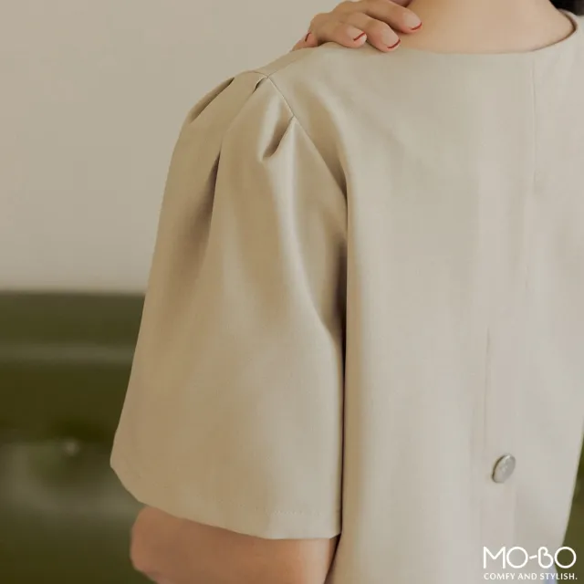 【MO-BO】造型釦澎袖短版西裝外套