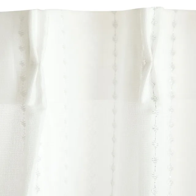 【NITORI 宜得利家居】隔熱遮像 蕾絲窗簾兩件組 窗紗 SHIZUKU 100×176×2(蕾絲窗簾 窗紗)