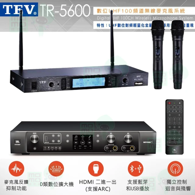 【JBL】BEYOND 1+TEV TR-5600(數位多功能擴大機+UHF無線麥克風)