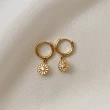 【CReAM】Persis純銀鍍14K金色 立體花朵圓弧亮鑽女耳環(新年 過年 送禮 禮物)