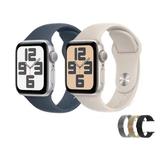 金屬錶帶組【Apple 蘋果】Apple Watch SE2 2023 GPS 40mm(鋁金屬錶殼搭配運動型錶帶)