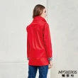 【MYSHEROS 蜜雪兒】棉質風衣外套 花邊可調式領 排釦格紋包邊(紅)