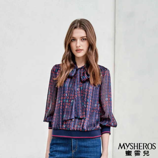 MYSHEROS 蜜雪兒 運動休閒夾克外套 拼色字母數字刺繡