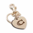 【COACH】C Logo 金屬及塗層帆布愛心吊飾/鑰匙圈(卡其色)