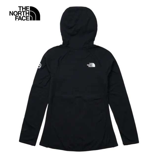 【The North Face 官方旗艦】北面女款黑色舒適保暖連帽抓絨外套｜5J8TJK3