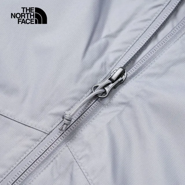 【The North Face】北面男款灰色防水透氣連帽衝鋒衣｜88RDA91