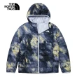 【The North Face 官方旗艦】北面女款藍色防潑水保暖兩面穿連帽羽絨外套｜83OKOW1