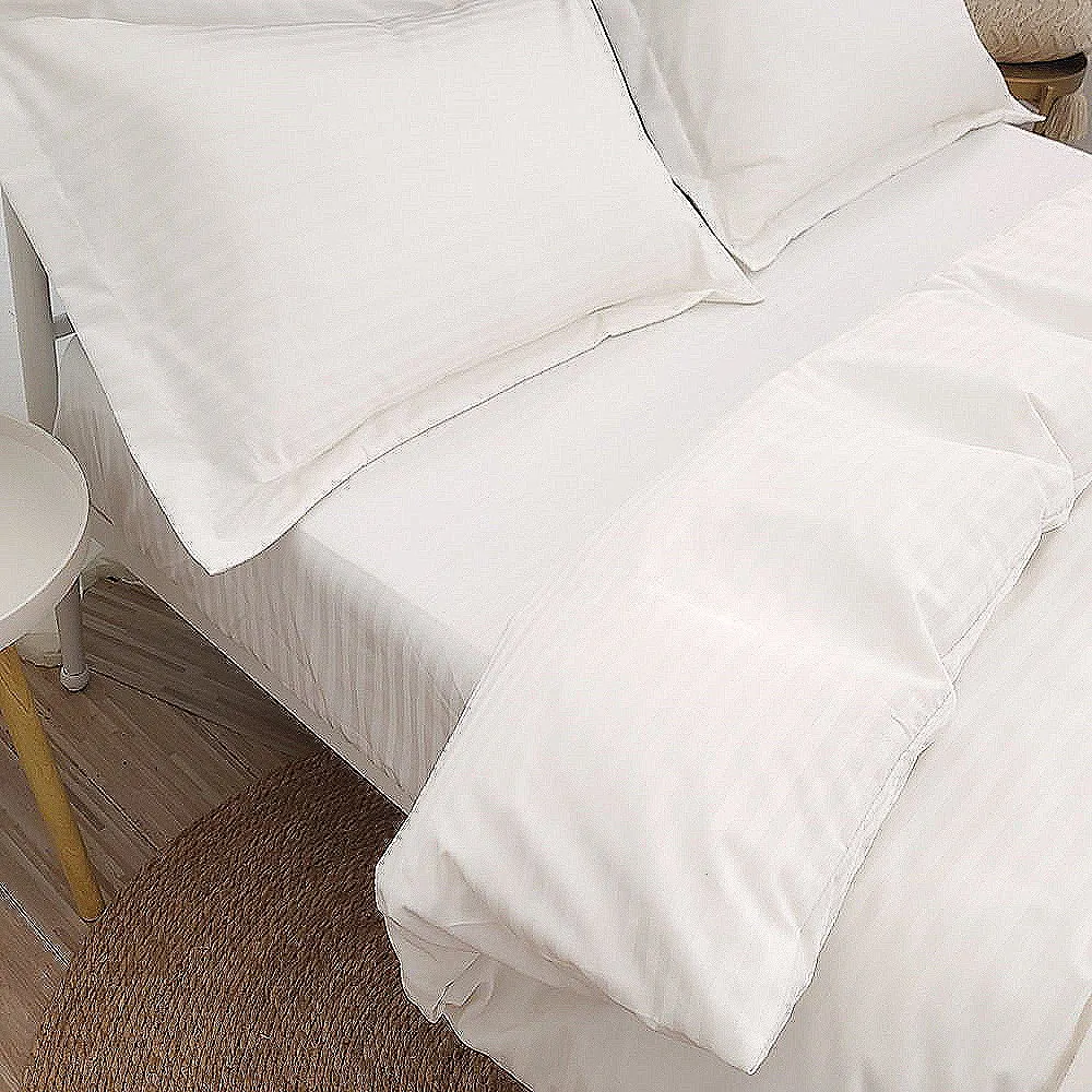 【Lust】《五星級飯店》100% 精梳棉/純棉40S《雙人床包5X6.2尺/歐式枕套》