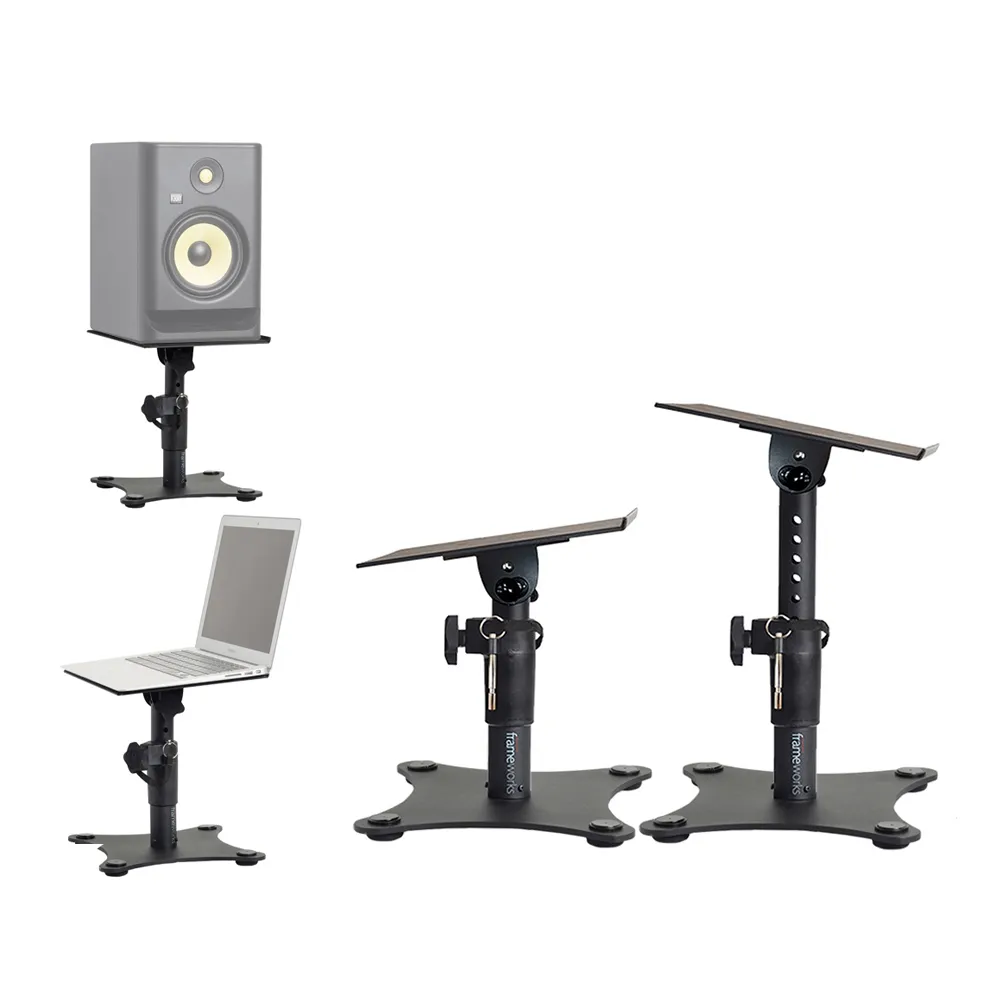 【Gator Frameworks】SPKSTMNDSK 監聽喇叭筆電桌上架一對(全方位最佳的聆聽位置)