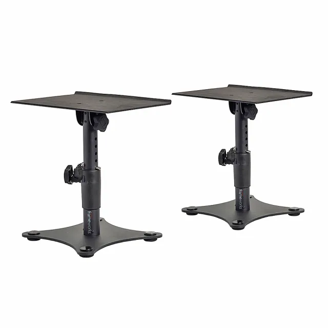 【Gator Frameworks】SPKSTMNDSK 監聽喇叭筆電桌上架一對(全方位最佳的聆聽位置)