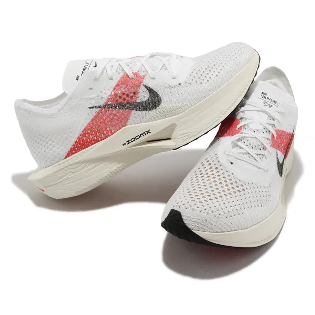 【NIKE 耐吉】競速跑鞋 ZoomX Vaporfly Next% 3 EK 白 紅 男鞋 女鞋 路跑 馬拉松(FD6556-100)