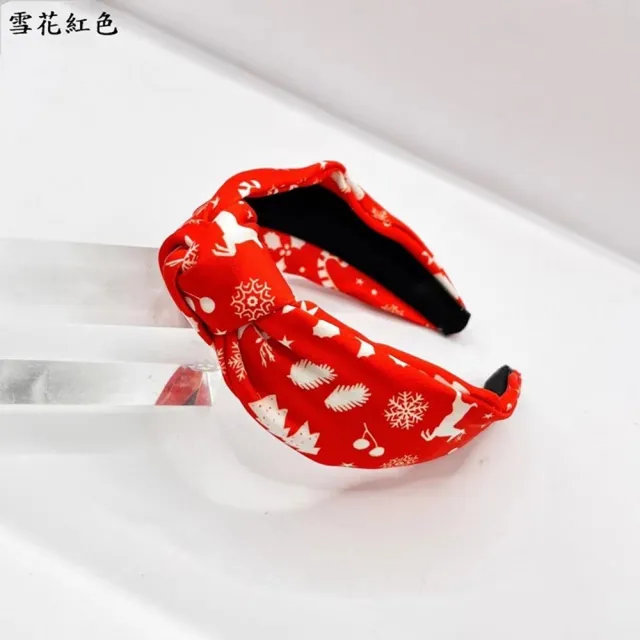 【巴黎精品】現貨+預購 髮箍布藝髮飾(立體打結聖誕節印花女飾品3色a1da11)