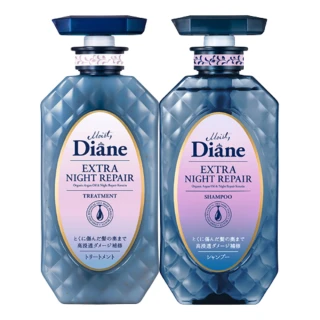 【Moist Diane 黛絲恩】午夜修護絲柔洗護組450ml x2入(洗髮精/護髮素)