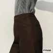 【FREE】棉混紡毛料口袋立體褲(深咖啡)