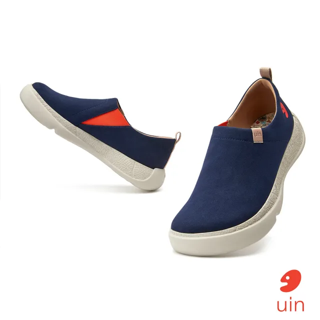 【uin】西班牙原創設計 男鞋 海洋藍素色休閒鞋M1710598(素色)