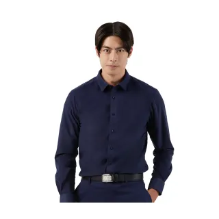 【Blue River 藍河】男裝 藏青色長袖襯衫-簡約有型秋冬款(日本設計 舒適穿搭)
