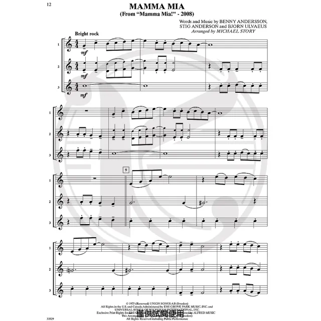 【Kaiyi Music 凱翊音樂】電影曲三重奏樂譜 可混3種樂器 次中音薩克斯風 第1-4級