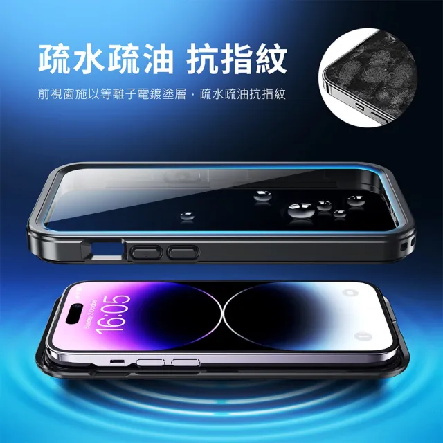 【Philips 飛利浦】iPhone 15系列 磁吸式極限運動防水殼 防摔強化保護殼(支援MagSafe)