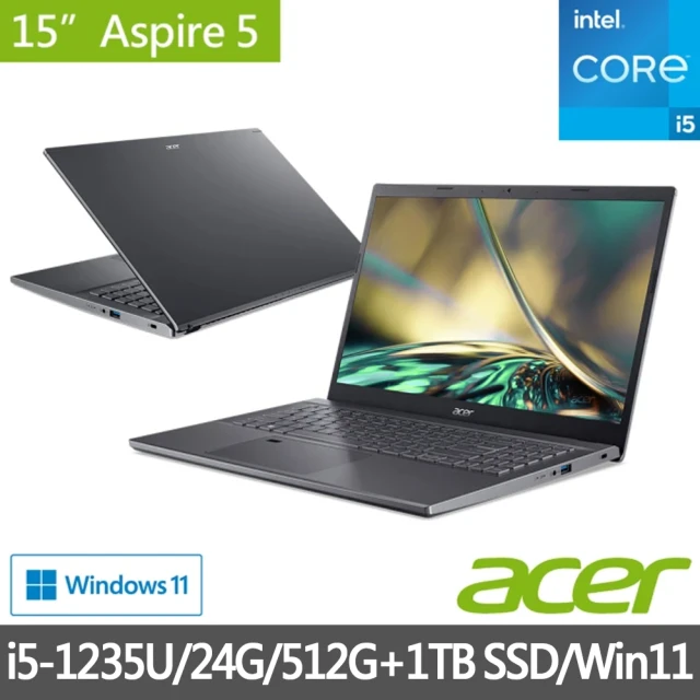 Acer 256G固態行動碟★15吋R5超值文書筆電(Asp
