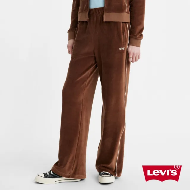 【LEVIS 官方旗艦】Gold Tab金標系列 女款 精梳棉運動長褲 / 咖啡 人氣新品 A5994-0000