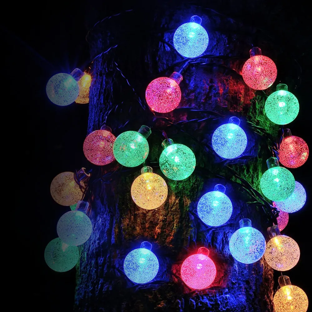 【WIDE VIEW】6.5米30燈太陽能防水氣泡球LED裝飾燈(氣泡球燈 氣氛燈 聖誕節布置 草坪庭園燈 裝飾燈/SL-880)