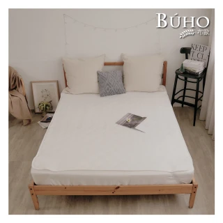 【BUHO 布歐】透氣方格舖棉平單式保潔墊-愛戀白(6尺加大)