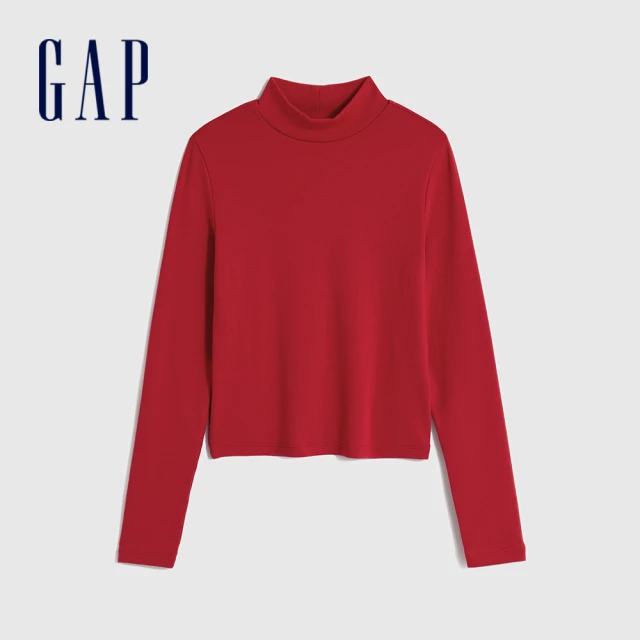 GAP 女童裝 立領長袖T恤-紅色(787387)好評推薦