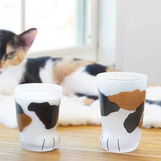 【台隆手創館】日本ADERIA coconeco貓腳玻璃杯300mL(乳牛/三毛貓)
