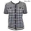 【Master Max】棋盤格紋短袖開釦針織上衣(8318025)