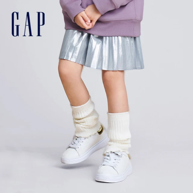 【GAP】女童裝 百摺短裙-銀色(786955)