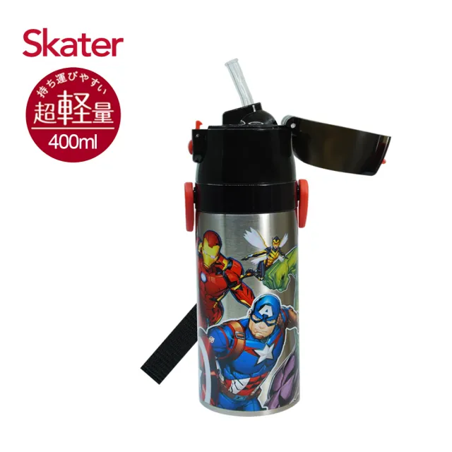 【Skater】吸管不鏽鋼保溫-兒童水壺400ml(迪士尼)
