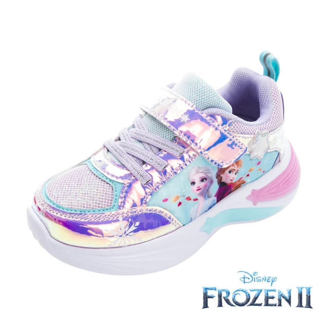 Disney 迪士尼Disney 迪士尼 正版童款 冰雪奇緣 清量電燈鞋/透氣 防臭 易穿脫 紫(FNKX37427)