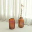 【YU Living 信歐傢居】復古圓柱型玻璃花瓶 花器(高24CM/琥珀色)